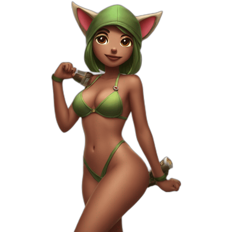 Teemo female posing legs and ass in bikini sfw emoji