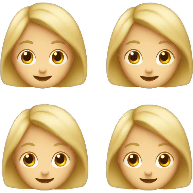 blond little girl, happy  emoji