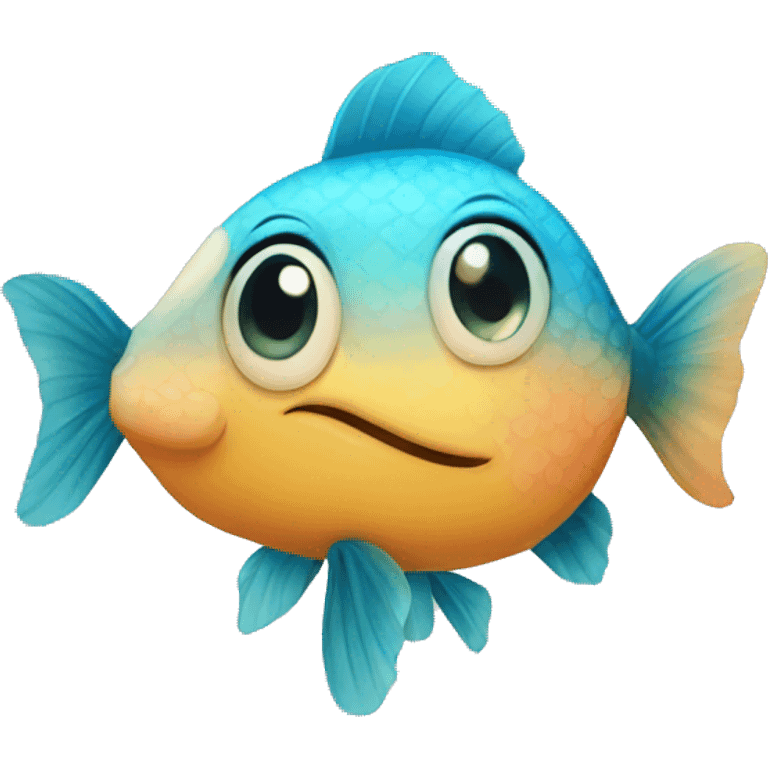 A cute fish with love emoji