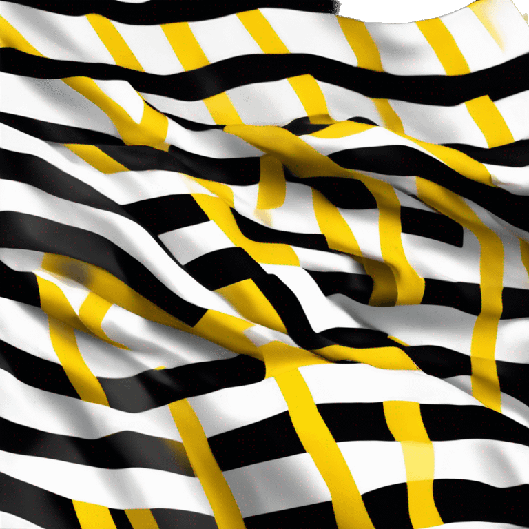 Generate an emoji of a flag with five vertical stripes: three black stripes and two yellow stripes alternating, with the black stripes on the edges. The flag should represent the iconic colors of Club Atlético Peñarol emoji