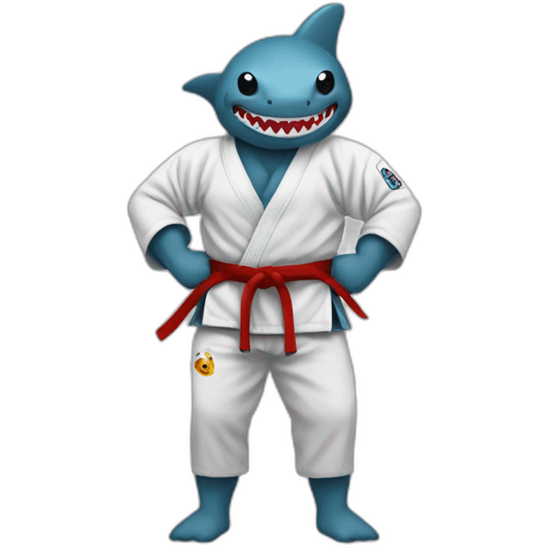 Shark-man wearing a Jiu-Jitsu gi  emoji