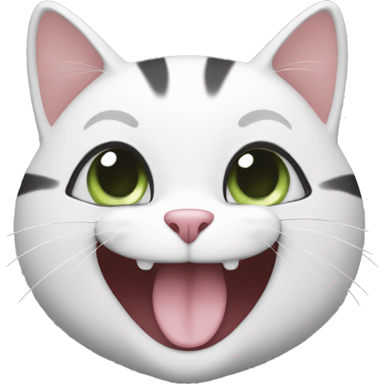 Happy Black and white cat emoji