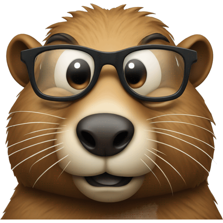 a beaver wearing glasses emoji