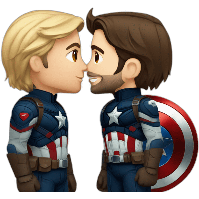 Bucky Barnes kissing Captain America emoji