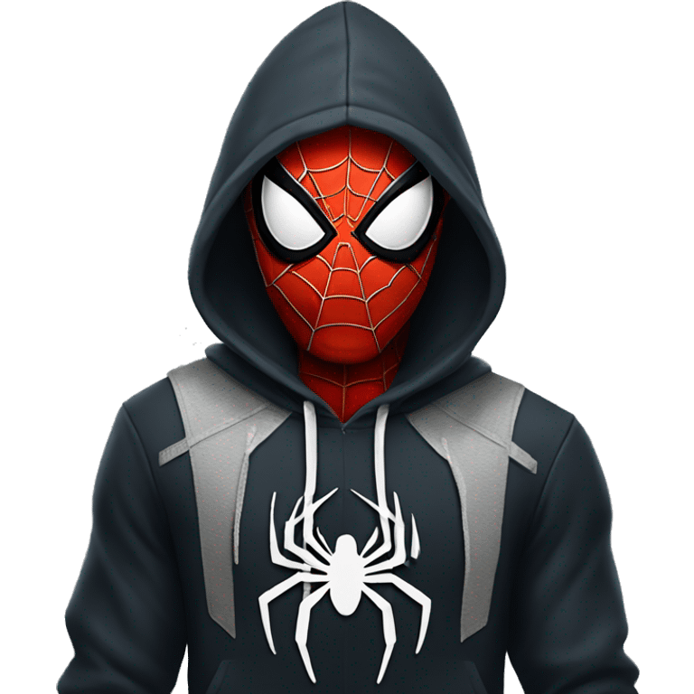 Black Spider-Man with hoodie emoji