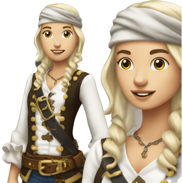 White skinned brunette hair Pirate 20 years old lookin  emoji