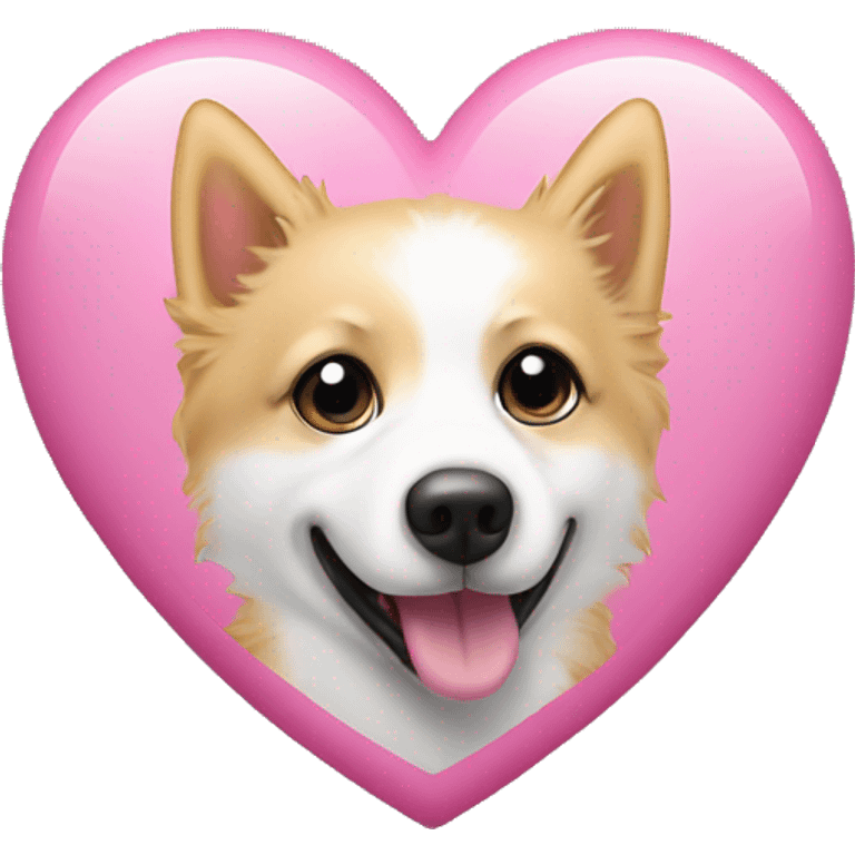 White and blonde spots spitz in a pink heart emoji