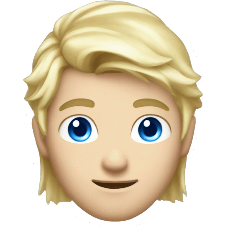 male mage blonde hair, blue eyes emoji