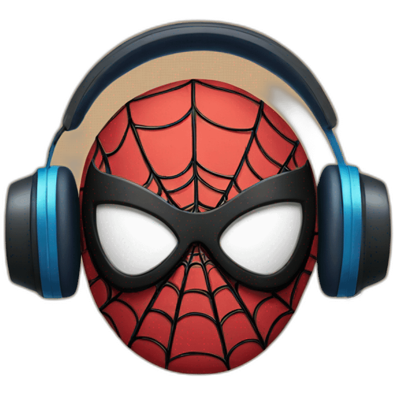 Spiderman mask with headphones emoji