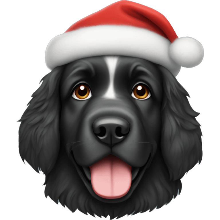 Newfoundland dog wearing Santa hat  emoji