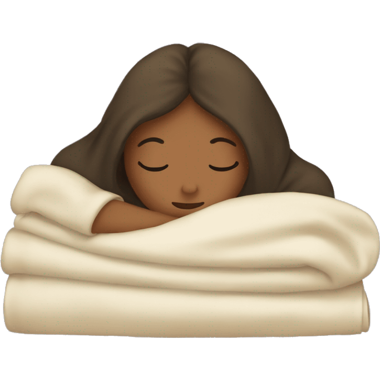 sleeping girl under blanket  emoji