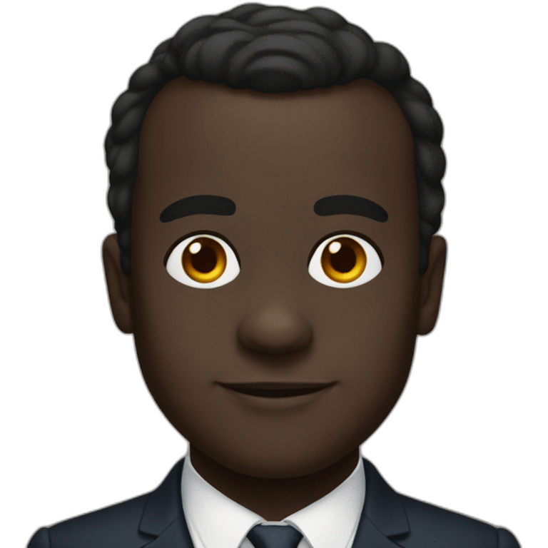 Emanuel Macron with black skin color emoji