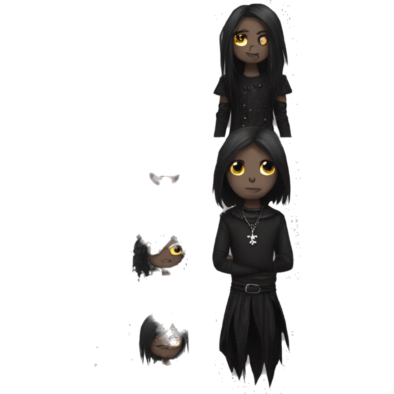 Goth emo cute black emoji