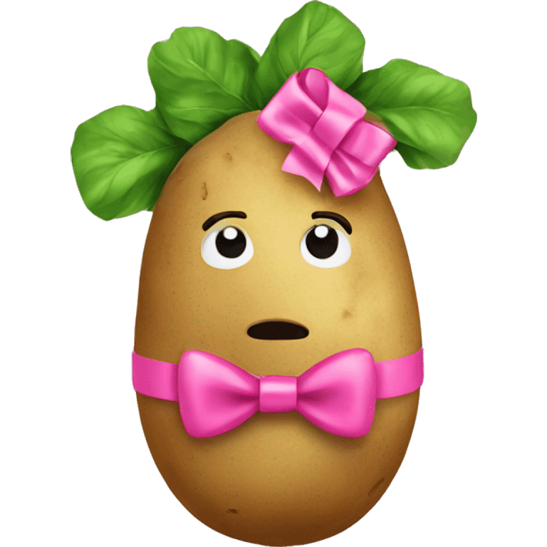 Potato with pink bow emoji