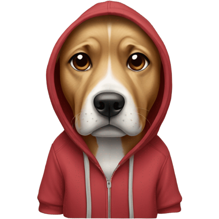 Dog wearing hoodie emoji