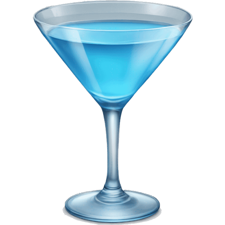 Realistic glass of blue gin Martini. emoji