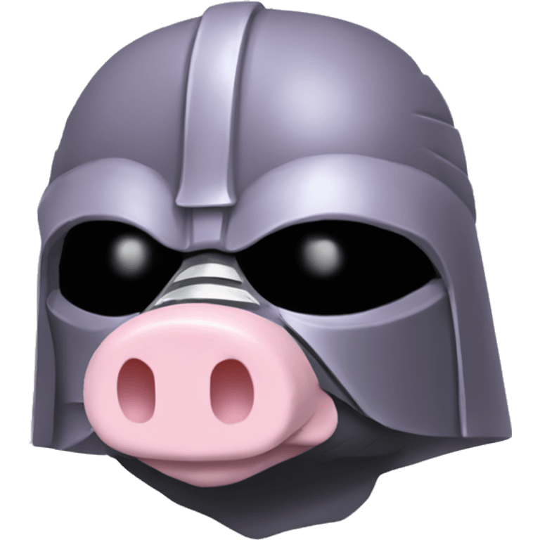 Lavender gray Pig darth Vader mask face armadillo darth Vader fanned tail feathered tail pig armadillo darth Vader face emoji