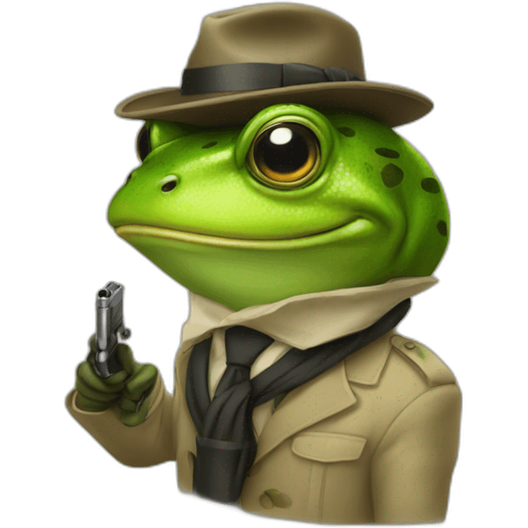 a frog as a spy emoji