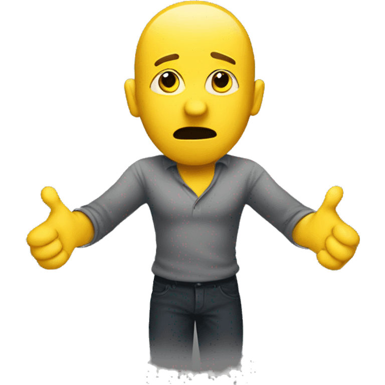 yellow man doing a shoulder shrug to show that he doesn't know something emoji