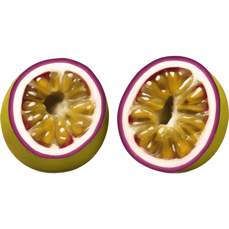 two passion fruit one of them cut emoji