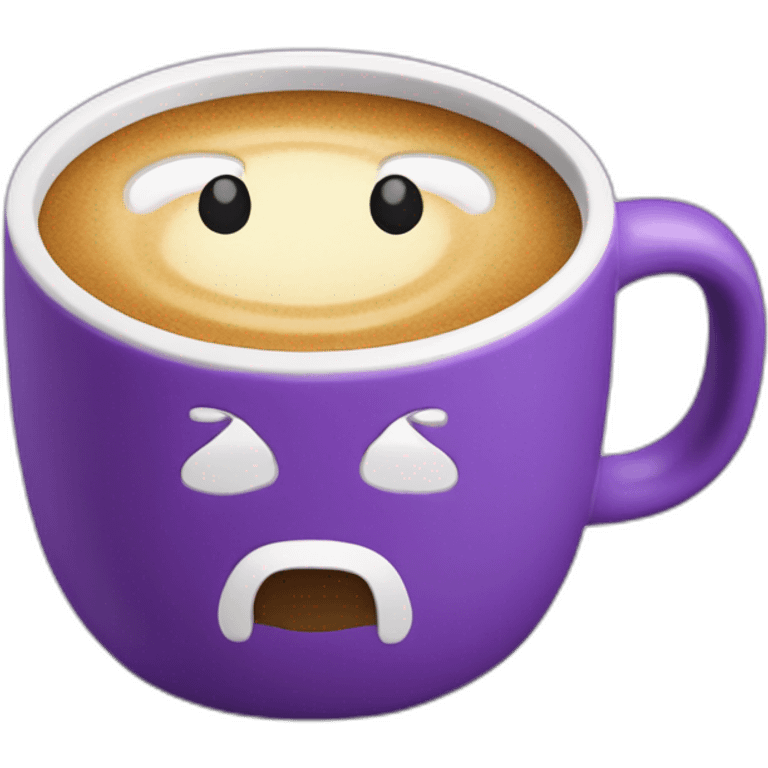 a coffe mug with the word "MUGGO" written on it. In a purple color emoji