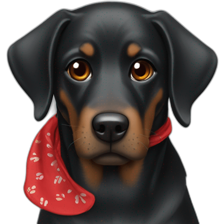 black-dog-red-bandana emoji