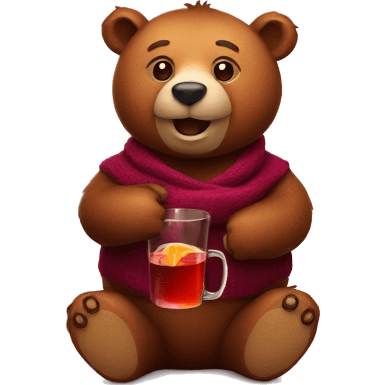 Bear with mulled wine  emoji