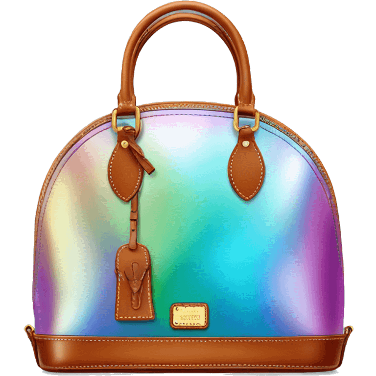 Realistic iridescent dome shaped Dooney and Bourke satchel purse isolated.  emoji