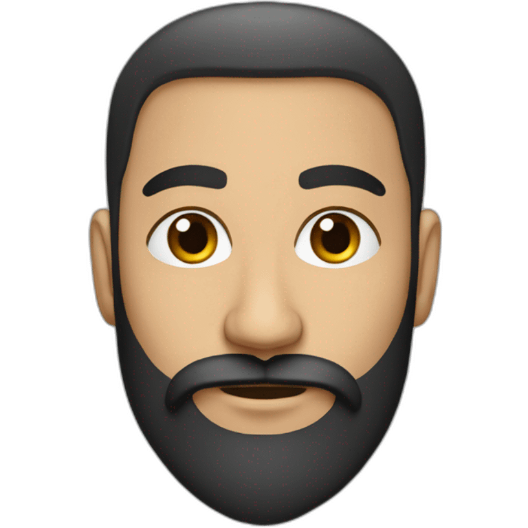 muslim middle eastern guy with full long beard and no mustache emoji