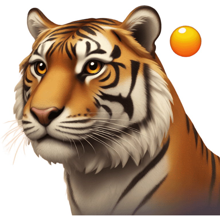 Tiger with rising sun emoji