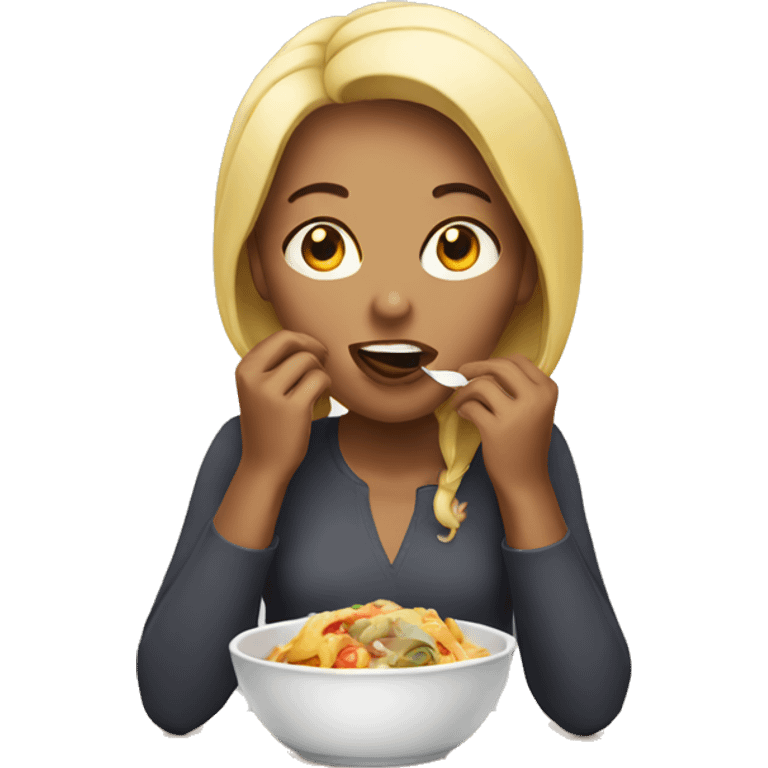 Woman eating  emoji