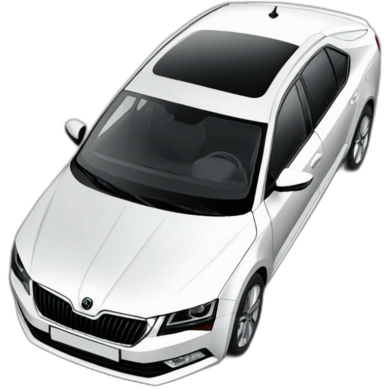 White black Skoda octavia a7 emoji