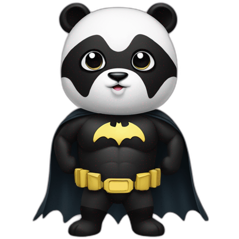 panda dressed as batman emoji