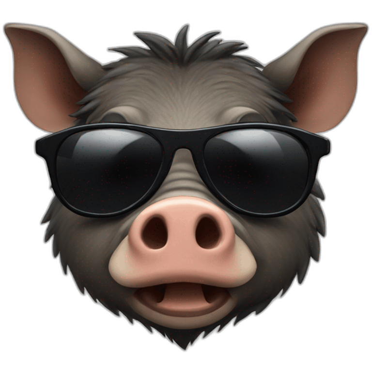 smirking boar with sunglasses emoji