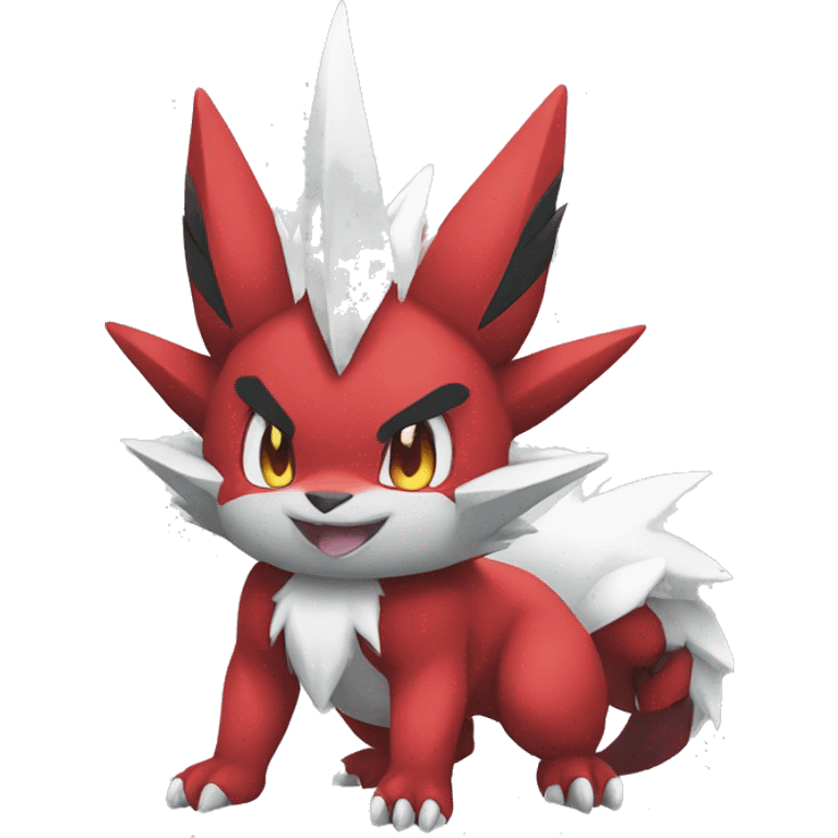 Full body cute cool Guilmon-Zoroark-Zangoose emoji