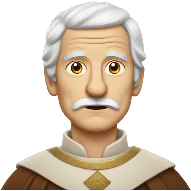 white elderly man with a mustache in a 10th century costume emoji