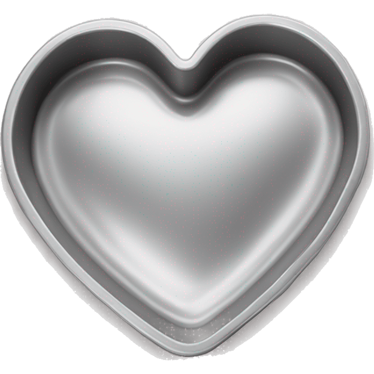 Realistic flat silver heart shaped cake pan emoji