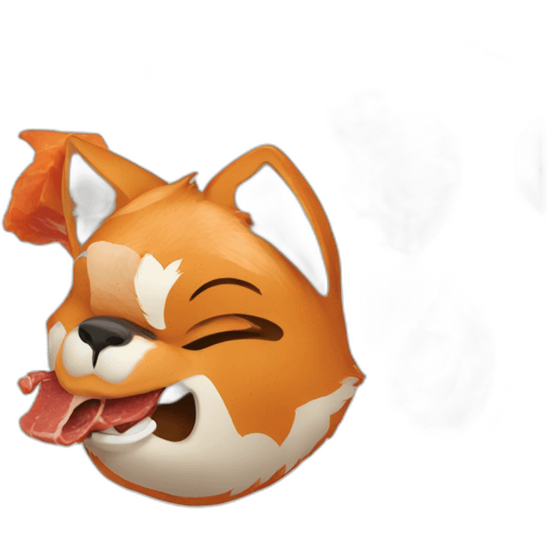 Fox eating cooked meat  emoji