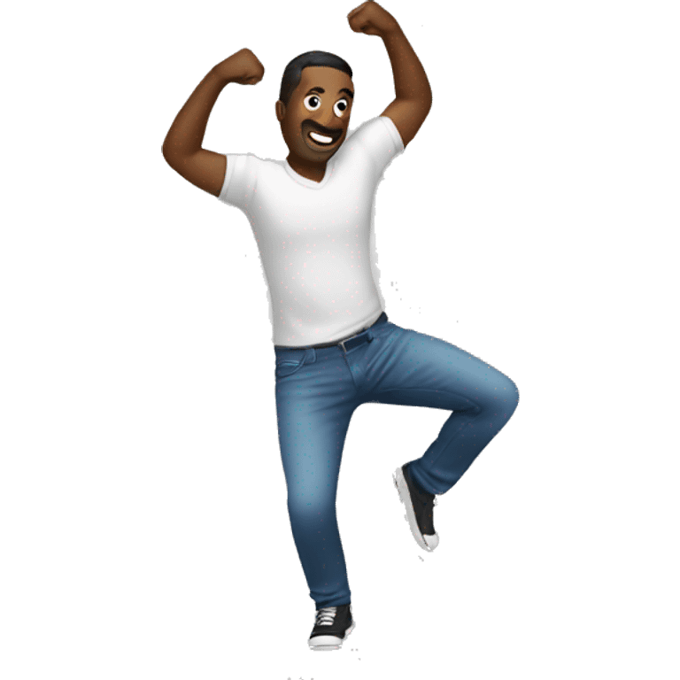 Man with large backside dancing  emoji