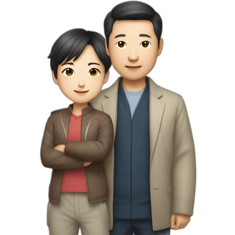 Li Hongzhi and XI jinpin, two human mentors, arm in arm，team up emoji