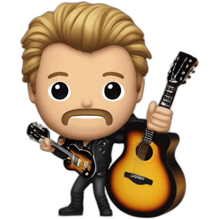 Johnny Hallyday avec une guitare less paul emoji