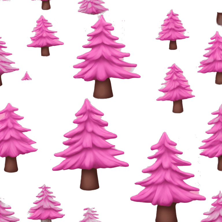 Realistic isolated bare pink christmas tree. emoji