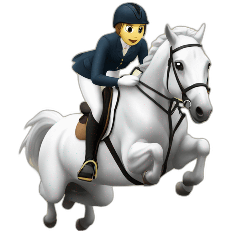 Obstacle flying over equestrian emoji