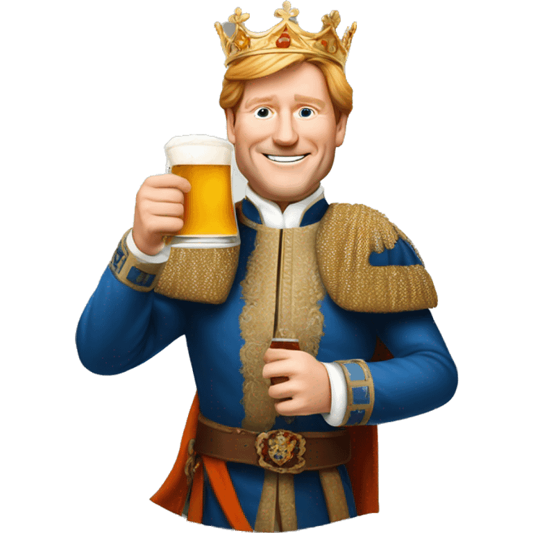 King Willem-Alexander holding a pint of beer emoji