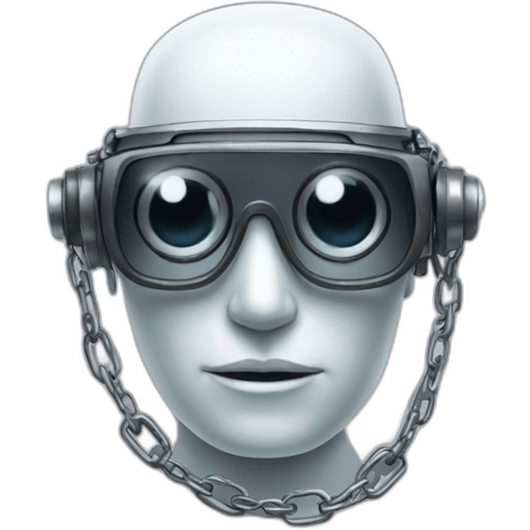 robot with glasses and chain emoji