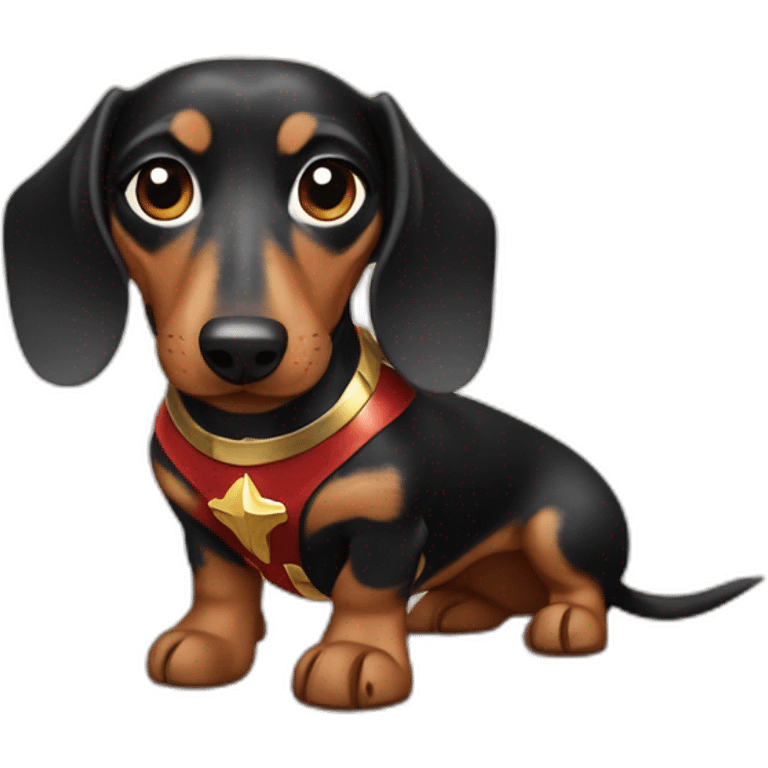 Dachshund caramelo Wonder Woman emoji