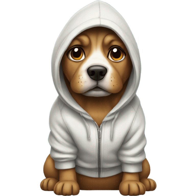 Dog wearing a hoodie emoji