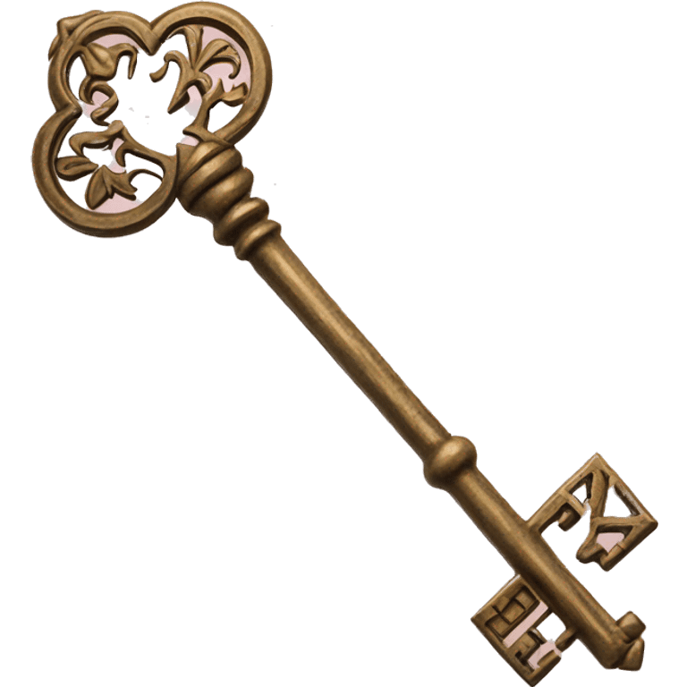 magical key with floral engravings emoji