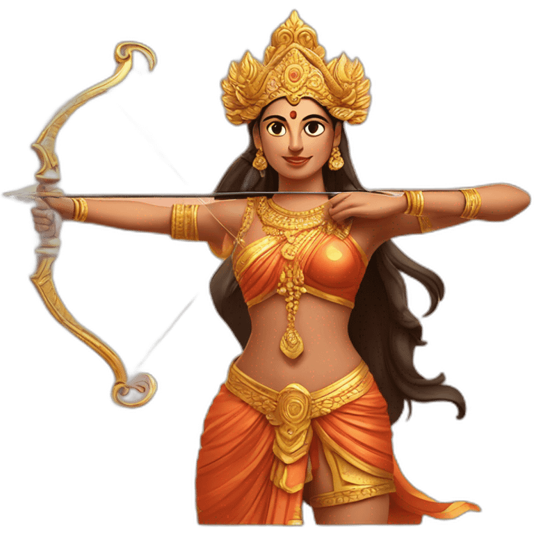 Lord Ram with his bow and arrow along with his wife Sita emoji