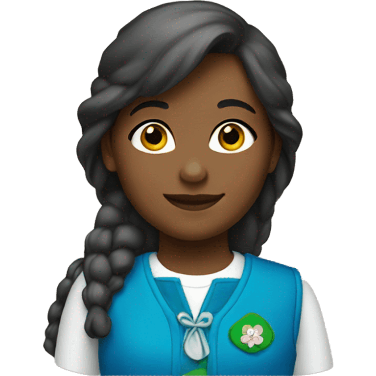 Girl Scout Daisy troop member in blue vest emoji